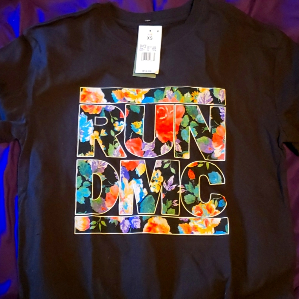 RUN DMC floral logo tshirt